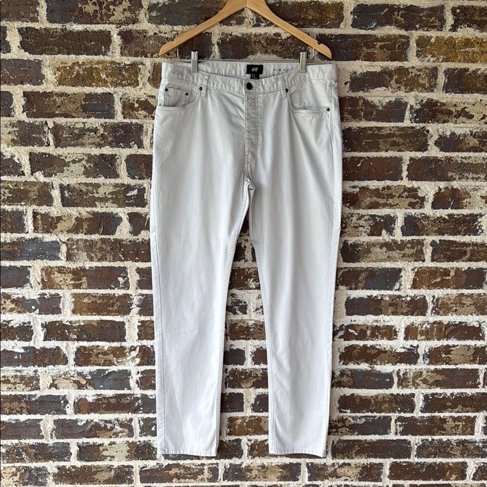 H&M Slim Fit Light Gray Pants Size 34